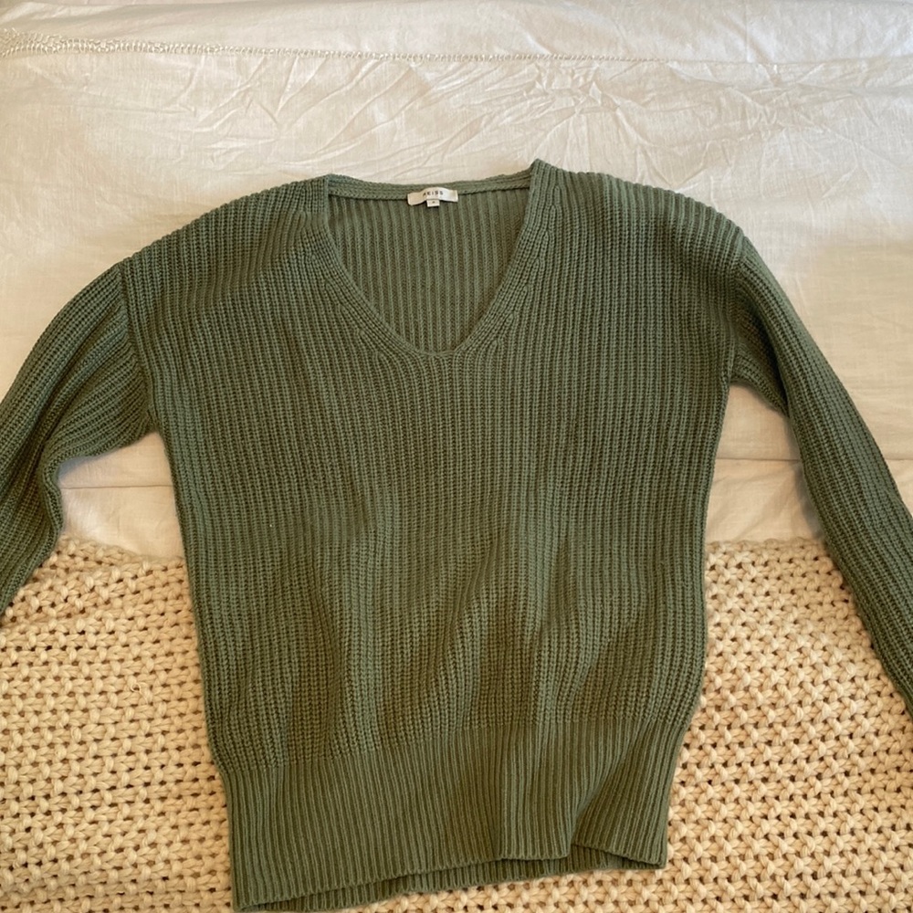 Reiss Soft Green Knitted Sweater, S